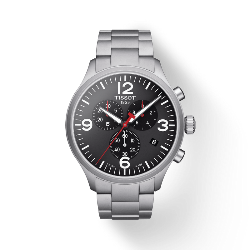 Tissot Chrono XL Black Dial Silver Steel Strap Watch For Men - T116.617.11.057.00 Buy Now By Tissot