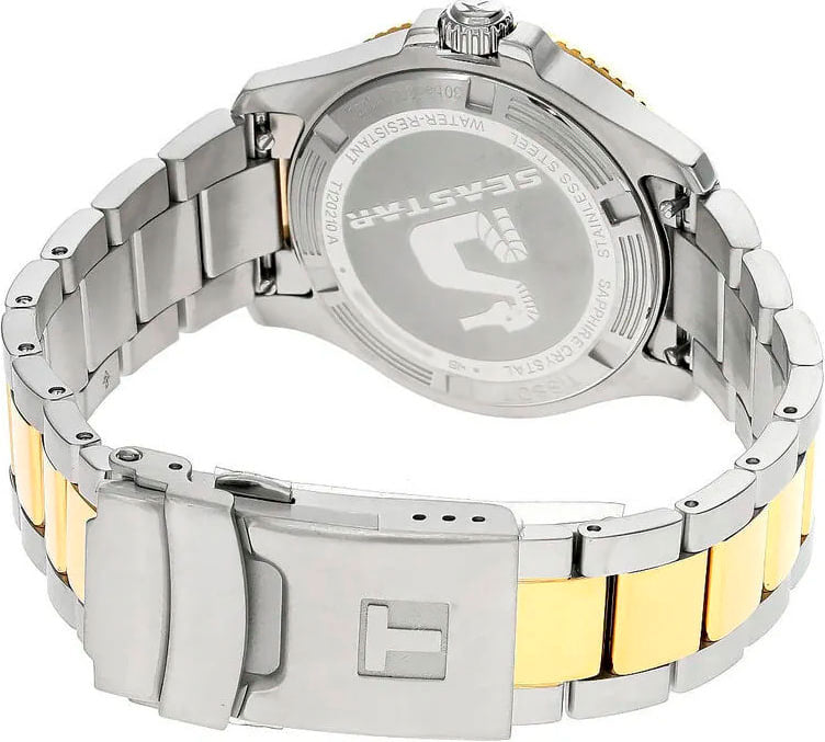 Shop Tissot Seastar 1000 Black Dial Two Tone Steel Strap Watch for Women - T120.210.22.051.00 in USA