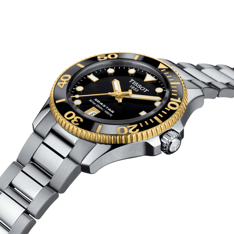 Tissot Seastar 1000 Black Dial Silver Steel Strap Watch For Men - T120.210.21.051.00 Buy Now By Tissot
