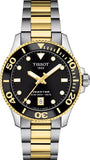 Tissot Seastar 1000 Black Dial Two Tone Steel Strap Watch for Women - T120.210.22.051.00