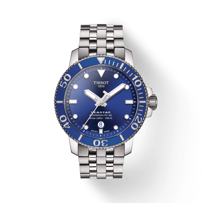 Tissot Seastar 1000 Powermatic 80 Blue Dial Silver Steel Strap Watch For Men - T120.407.11.041.00 Buy Now By Tissot