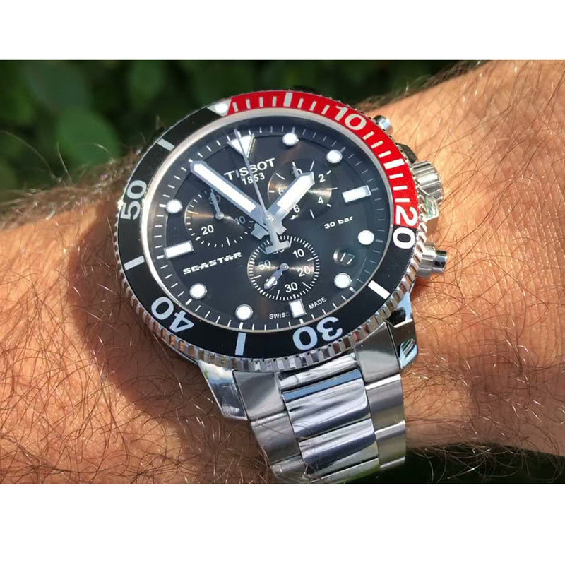 Tissot Seastar 1000 Chronograph Black Dial Silver Steel Strap Watch For Men - T120.417.11.051.01 Buy Now By Tissot