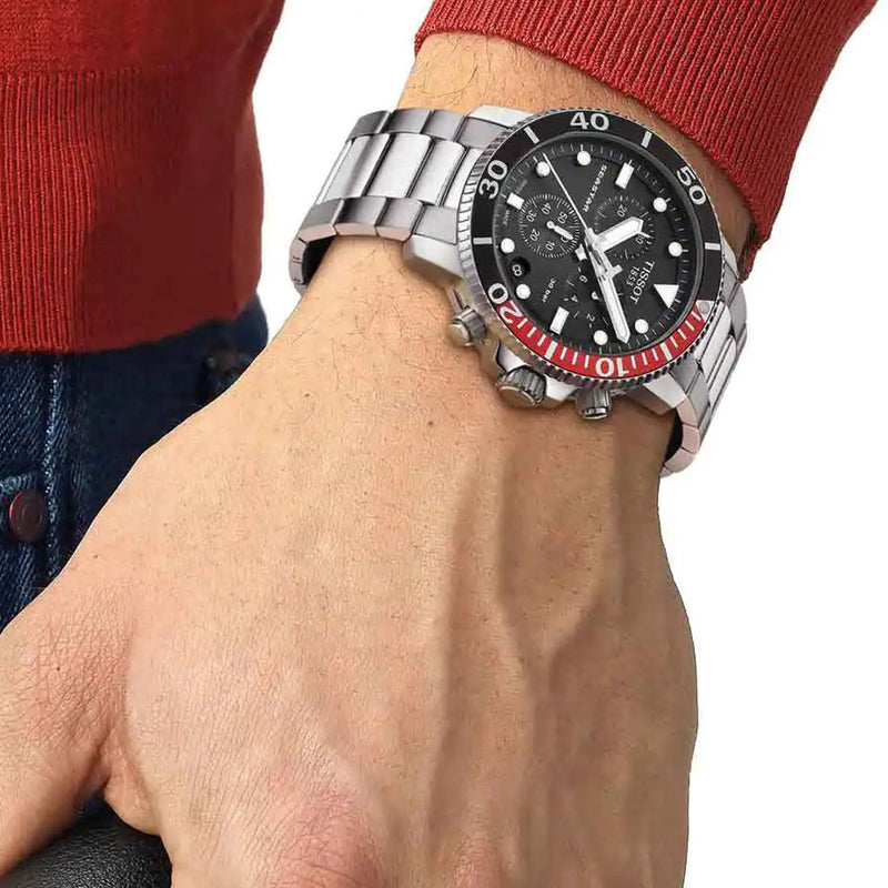Tissot Seastar 1000 Chronograph Black Dial Silver Steel Strap Watch For Men - T120.417.11.051.01 Buy Now By Tissot