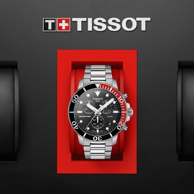 Tissot Seastar 1000 Chronograph Black Dial Silver Steel Strap Watch For Men - T120.417.11.051.01 Buy Now By Tissot