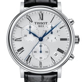 Tissot Carson Premium Chronograph Silver Dial Black Leather Strap Watch For Men - T122.417.16.033.00 Buy Now By Tissot