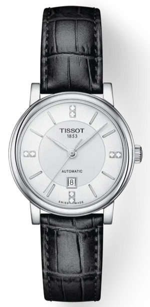 Tissot Carson Premium Lady Born to Be Brace Special Edition Silver Dial Black Leather Strap Watch for Women - T122.207.16.036.00
