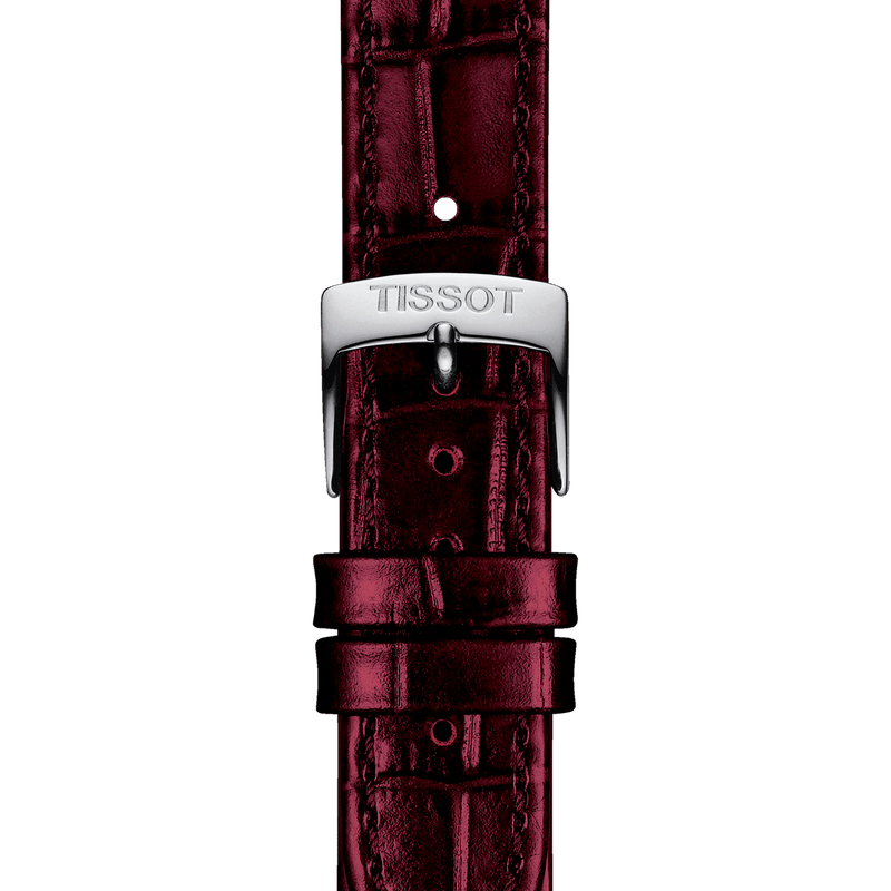 Tissot Carson Premium Lady Maroon Dial Maroon Leather Strap Watch For Women - T122.210.16.373.00 Buy Now By Tissot