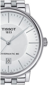 Tissot T Classic Carson Premium Powermatic 80 White Dial Silver Steel Strap Watch For Men - T122.407.11.031.00 Buy Now By Tissot