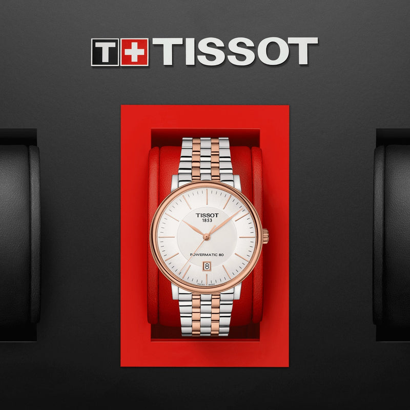 Tissot Carson Premium Powermatic 80 White Dial Two Tone Steel Strap Watch For Men - T122.407.22.031.01 Buy Now By Tissot