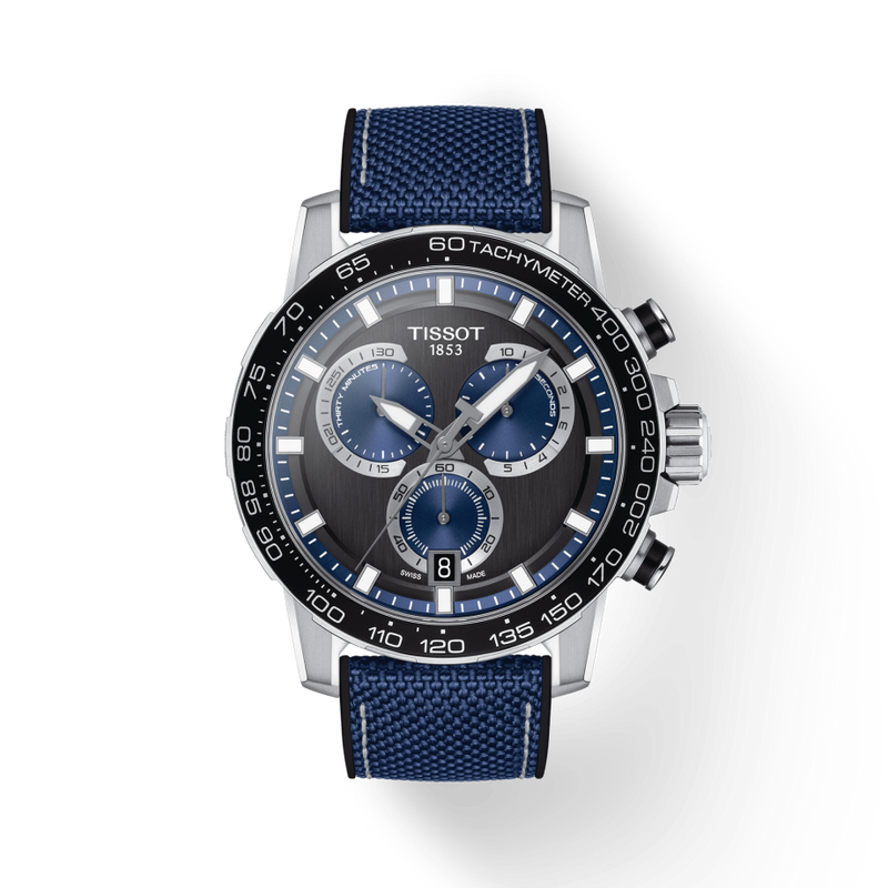 Tissot Supersport Chrono Black Dial Blue Nylon Strap Watch for Men - T125.617.17.051.03 Buy Now By Tissot