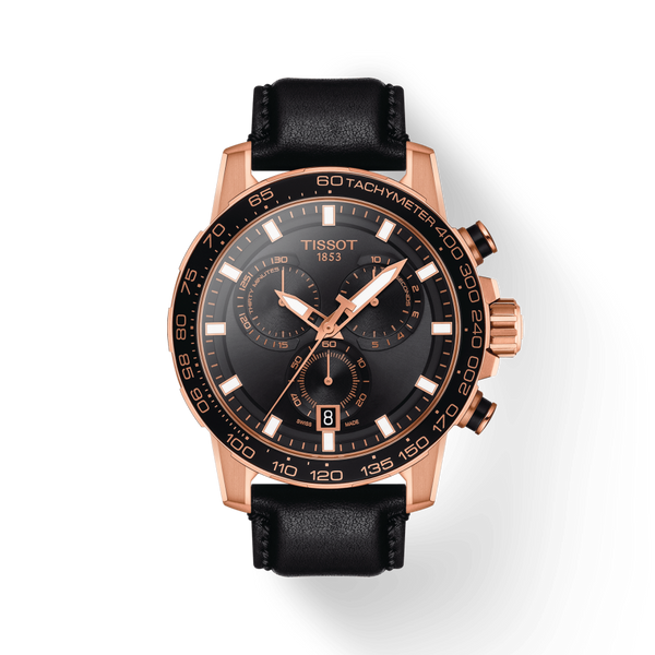 Tissot Supersport Chrono Black Dial Black Leather Strap Watch for Men - T125.617.36.051.00 Buy Now By Tissot