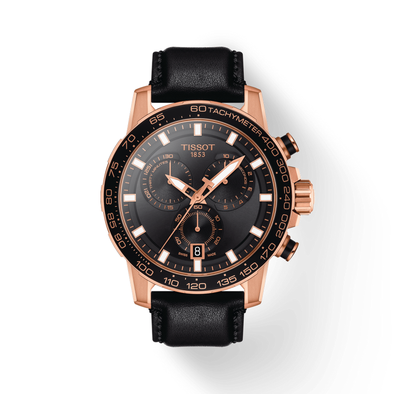 Tissot Supersport Chrono Black Dial Black Leather Strap Watch for Men - T125.617.36.051.00 Buy Now By Tissot