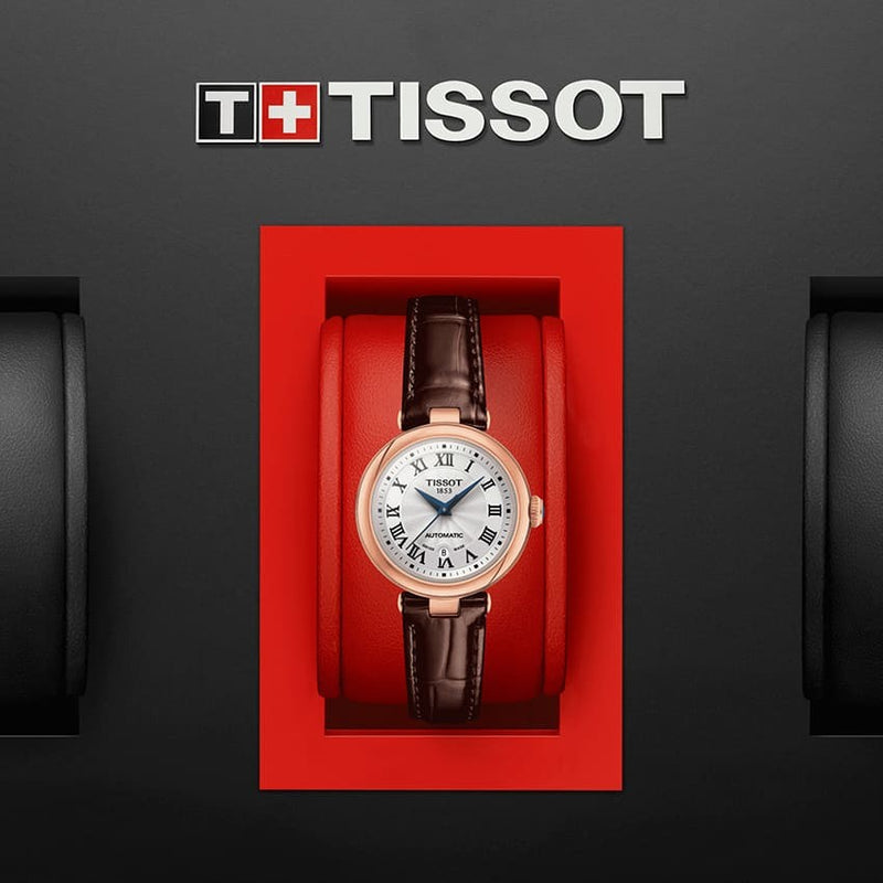 Tissot Bellissima Automatic Silver Dial Brown Leather Strap Watch For Women - T126.207.36.013.00 Buy Now By Tissot