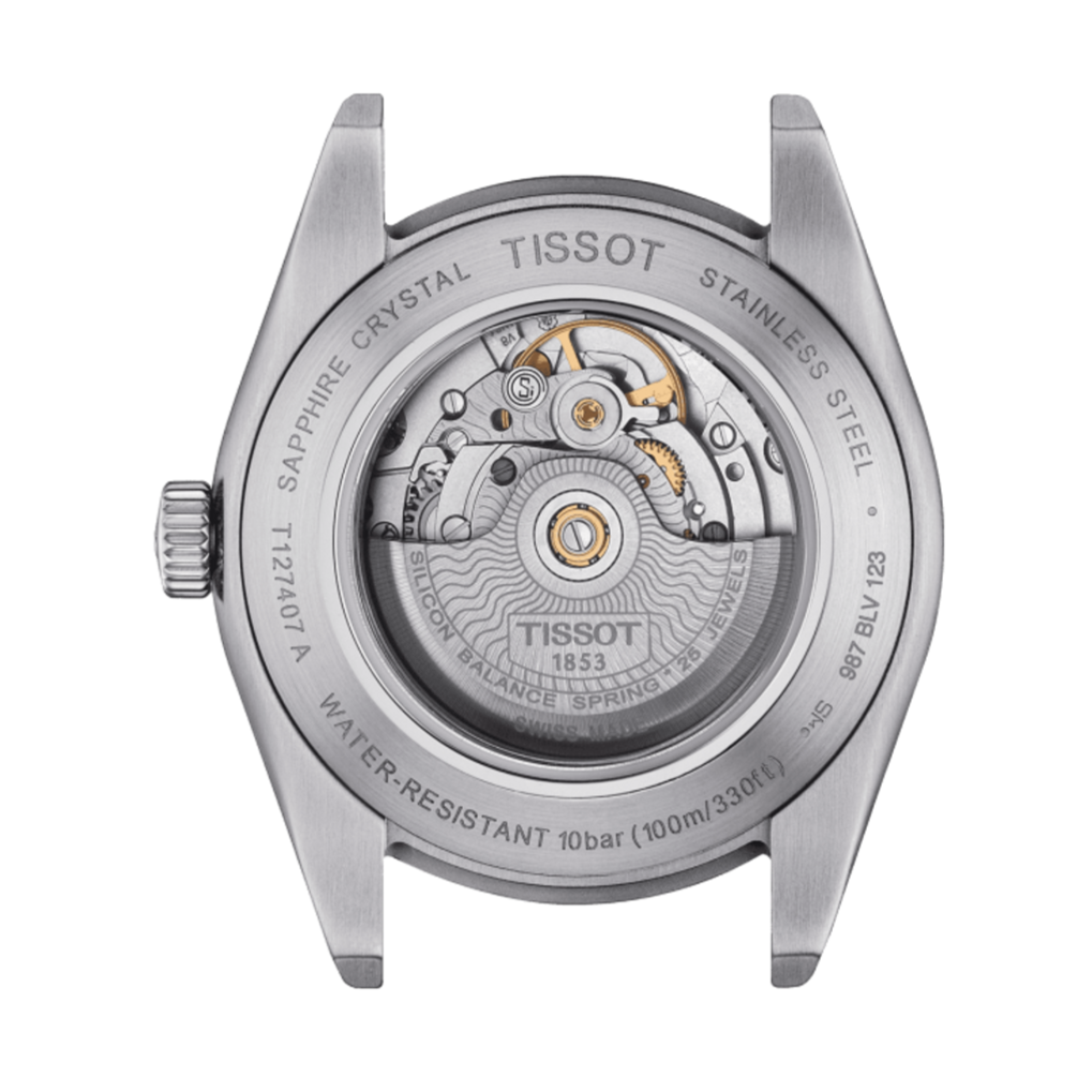 Tissot Gentlemen Powermatic 80 Silicium Blue Dial Brown Leather Strap Watch For Men - T127.407.16.041.00