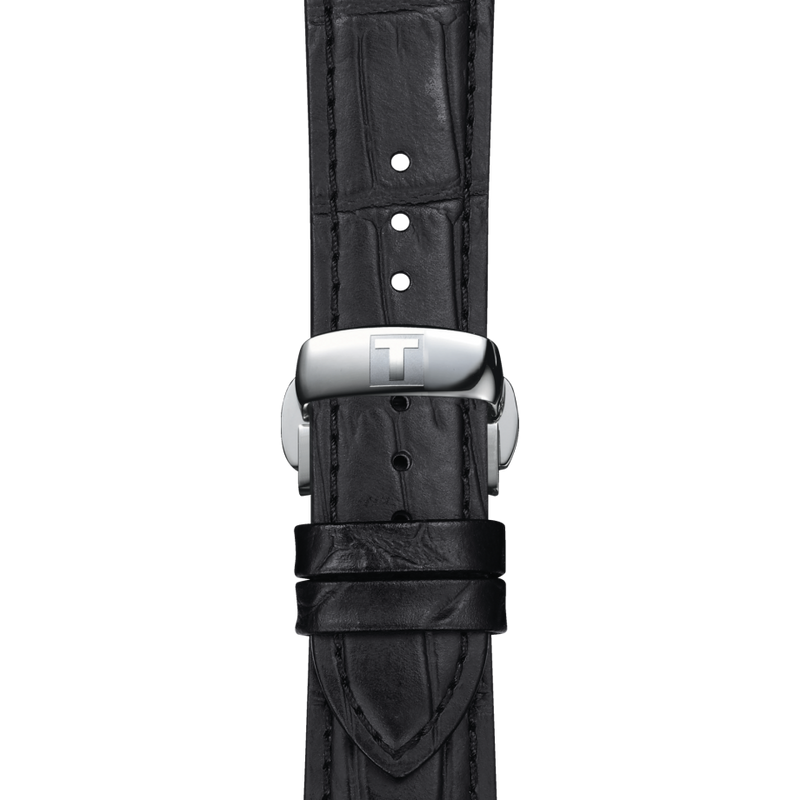 Tissot Gentleman Powermatic 80 Silicium Blue Dial Black Leather Strap Watch For Men - T127.407.16.041.01 Buy Now By Tissot