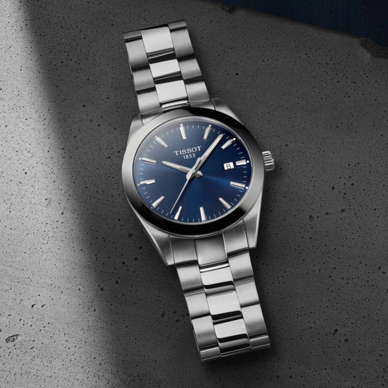 Tissot Gentleman Blue Dial Silver Steel Strap Watch For Men - T127.410.11.041.00 Buy Now By Tissot