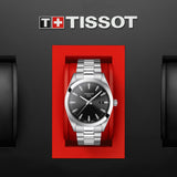 Tissot Gentleman Black Dial Silver Steel Strap Watch For Men - T127.410.11.051.00 Buy Now By Tissot