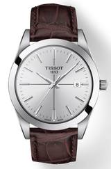 Tissot Gentlemen Silver Dial Brown Leather Strap Watch for Men - T127.410.16.031.01 Buy Now By Tissot