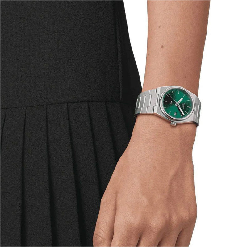 Tissot PRX Green Dial Silver Steel Strap Watch For Men - T137.410.11.091.00 Buy Now By Tissot