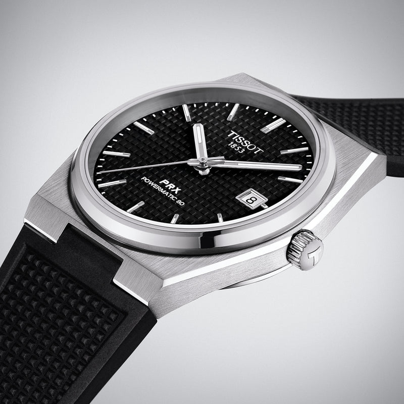 Tissot PRX Black Dial Black Rubber Strap Watch For Men - T137.410.17.051.00 Buy Now By Tissot