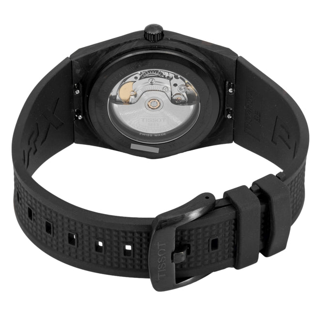 Shop Tissot PRX Powermatic 80 Carbon Black Dial Black Rubber Strap Watch for Men - T137.907.97.201.00 in USA