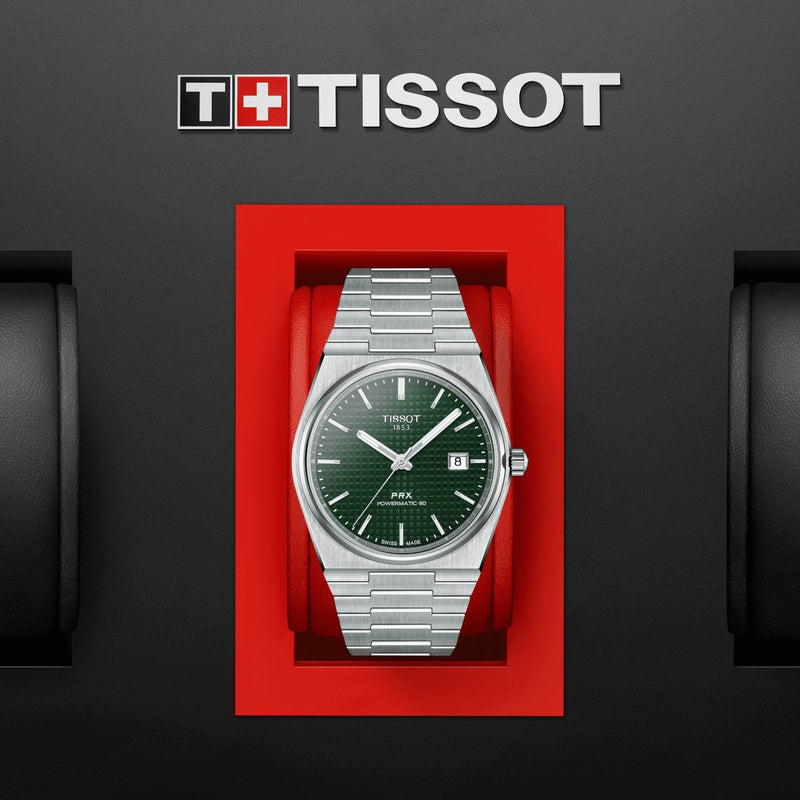 Tissot PRX Powermatic 80 Green Dial Silver Steel Strap Watch For Men - T137.407.11.091.00 Buy Now By Tissot
