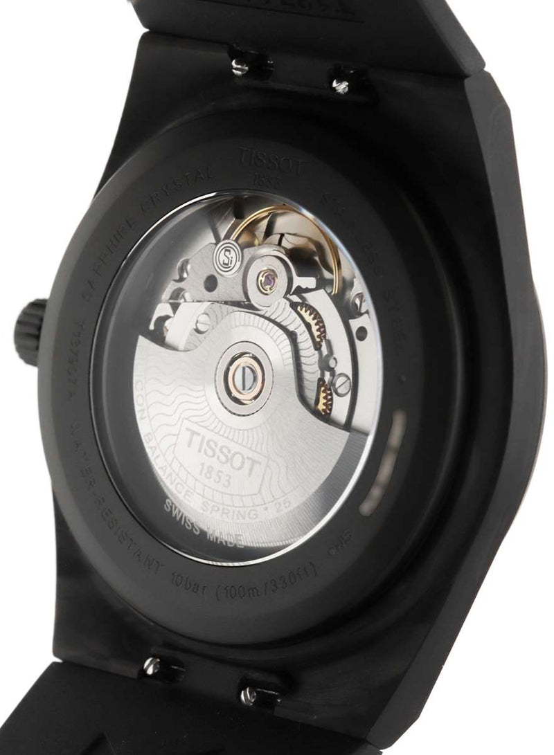Shop Tissot PRX Powermatic 80 Carbon Black Dial Black Rubber Strap Watch for Men - T137.907.97.201.00 in USA