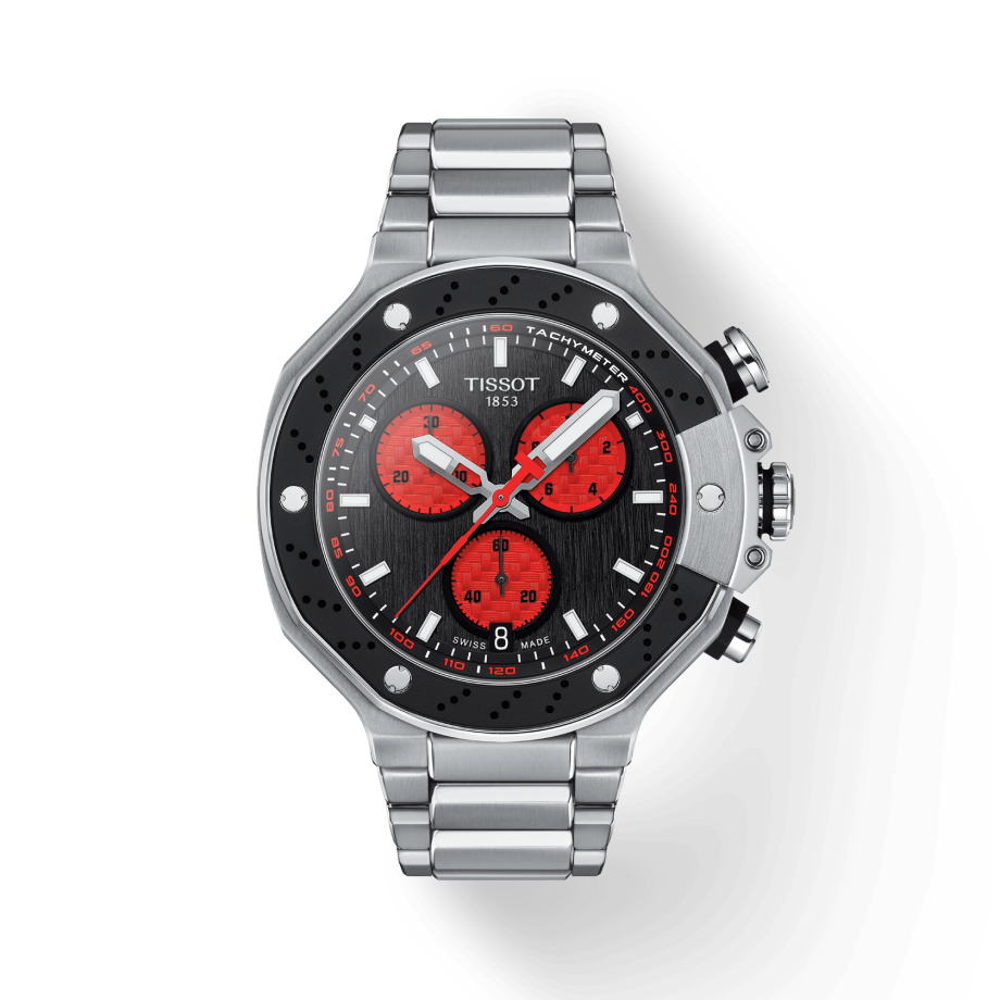 Tissot T Race Marc Marquez Limited Edition Black Dial Silver Steel Strap Watch for Men - T141.417.11.051.00