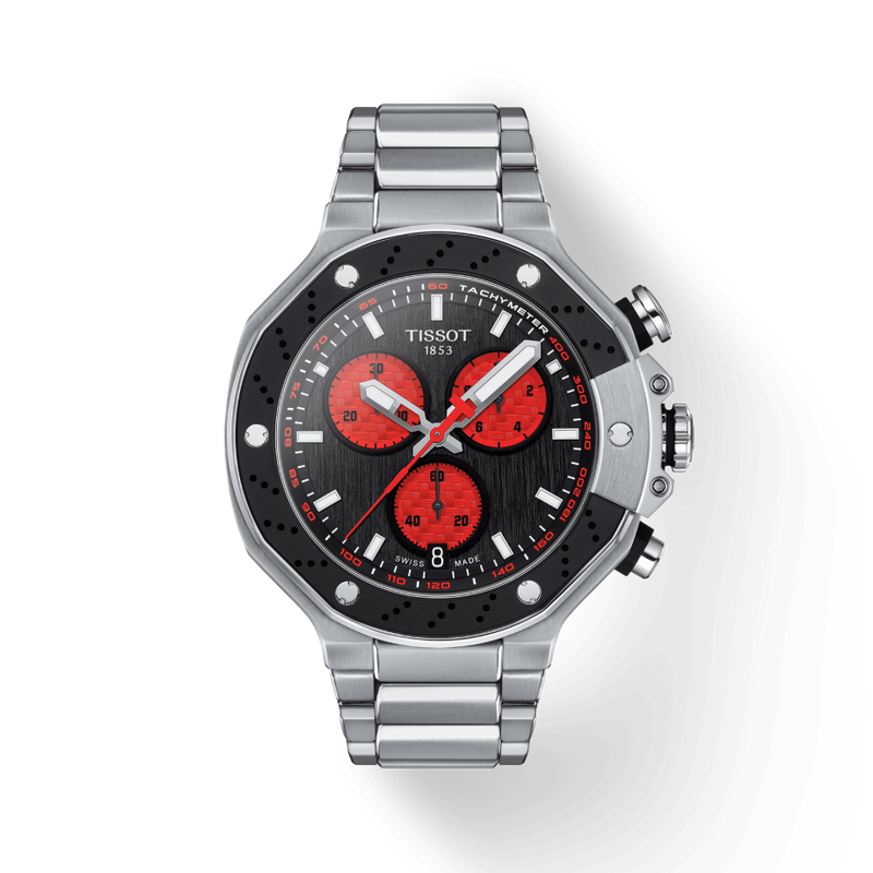 Tissot T Race Marc Marquez Limited Edition Black Dial Silver Steel Strap Watch for Men - T141.417.11.051.00
