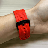 Tissot T Race Chronograph Black Dial Red Rubber Strap Watch For Men - T141.417.37.057.01