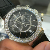 Swarovski Citra Sphere Chronograph Black Dial Black Leather Strap Watch for Women - 5027131 Buy Now By Swarovski