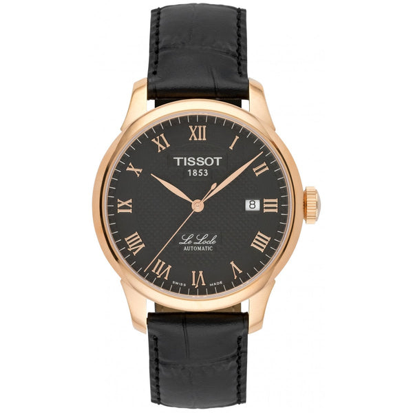 Shop Tissot T Classic Le Locle Automatic Black Dial Black Leather Strap Watch For Men - T41.5.423.53 in USA