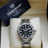 Shop Tag Heuer Aquaracer Automatic Caliber 5 Black Dial Silver Steel Strap Watch for Men - WBD2110.BA0928 in USA