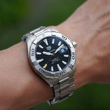 Shop Tag Heuer Aquaracer Automatic Caliber 5 Black Dial Silver Steel Strap Watch for Men - WBD2110.BA0928 in USA