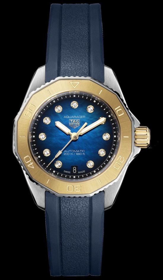Tag Heuer Aquaracer Professional 200 Automatic Diamonds Blue Dial Blue Rubber Strap Watch for Women - WBP2450.FT6215 Buy Now By Tag Heuer
