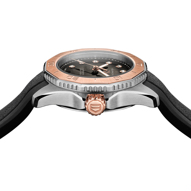 Tag Heuer Aquaracer Professional 200 Automatic Diamonds Black Dial Black Rubber Strap Watch for Women - WBP2451.FT6200 Buy Now By Tag Heuer