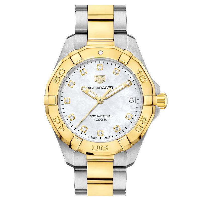 Shop Tag Heuer Aquaracer White Mother of Pearl Dial Watch for Women - WBD1322.BB0320 in USA