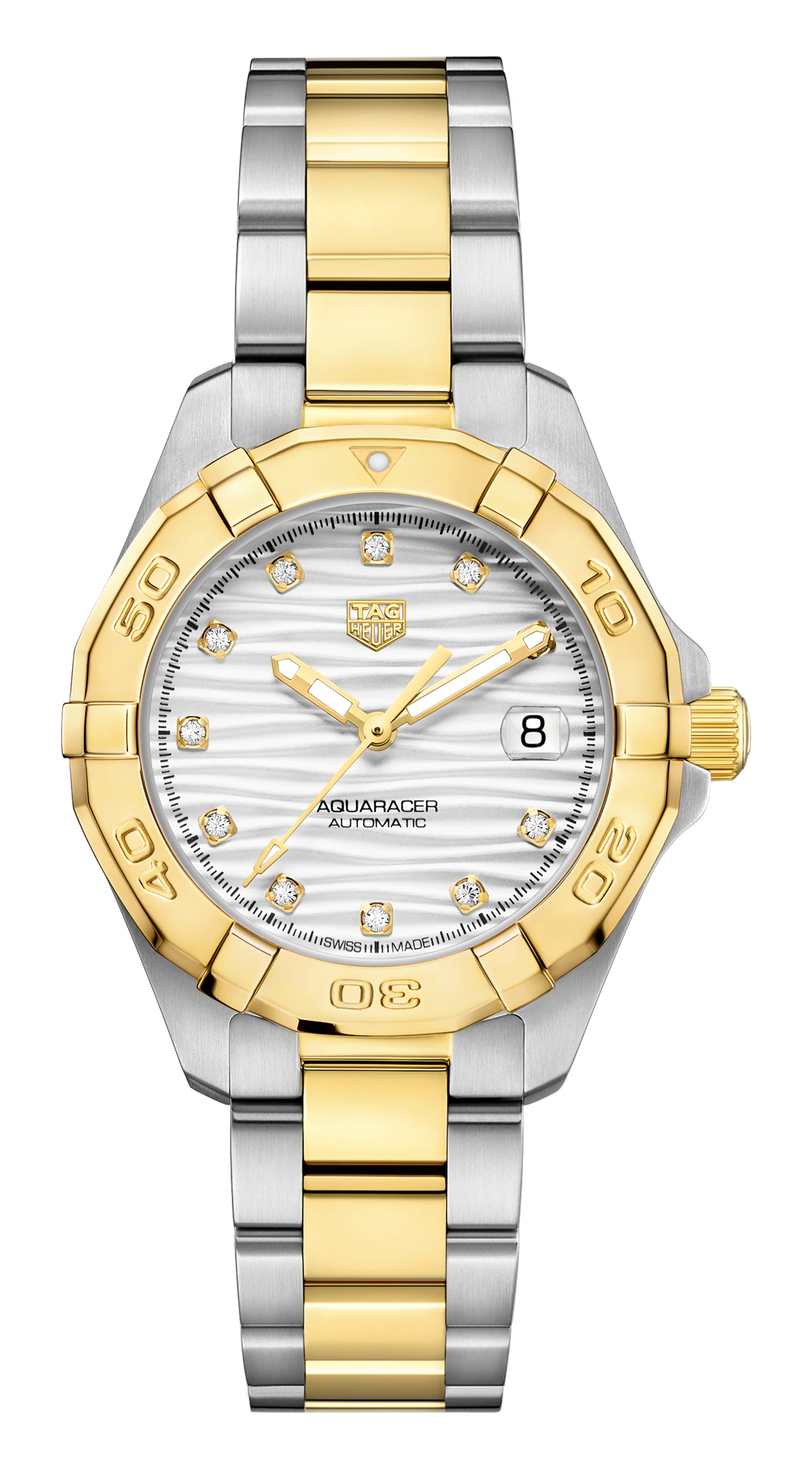 Tag Heuer Aquaracer Automatic Diamonds Silver Dial Two Tone Steel Strap Watch for Women - WBD2321.BB0320 Buy Now By Tag Heuer