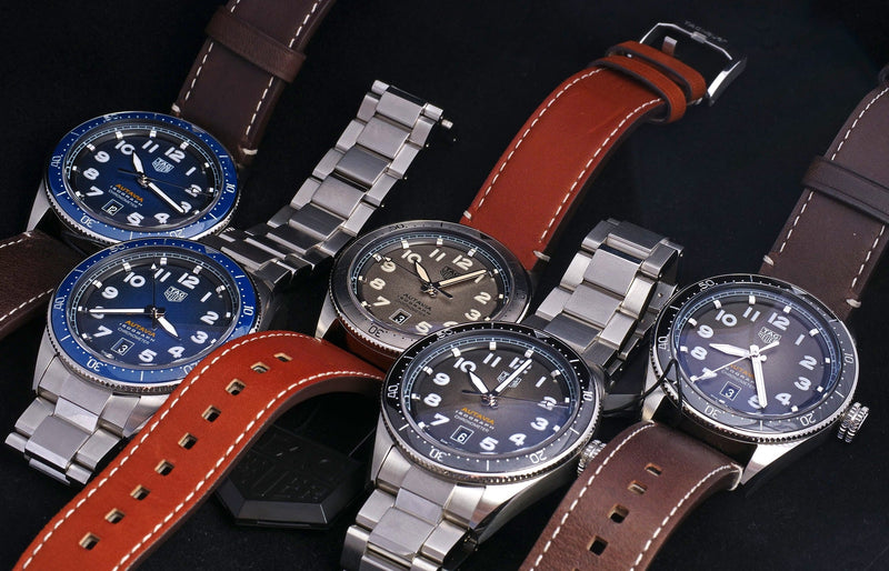 Tag Heuer Autavia Isograph Grey Dial Calfskin Brown Leather Strap Watch for Men - WBE5111.FC8267 Buy Now By Tag Heuer