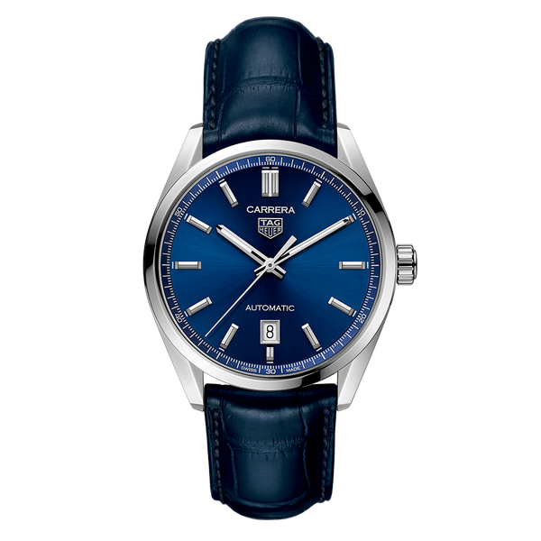 Tag Heuer Carrera Date Blue Dial Blue Leather Strap Watch for Men - WBN2112.FC6504 Buy Now By Tag Heuer
