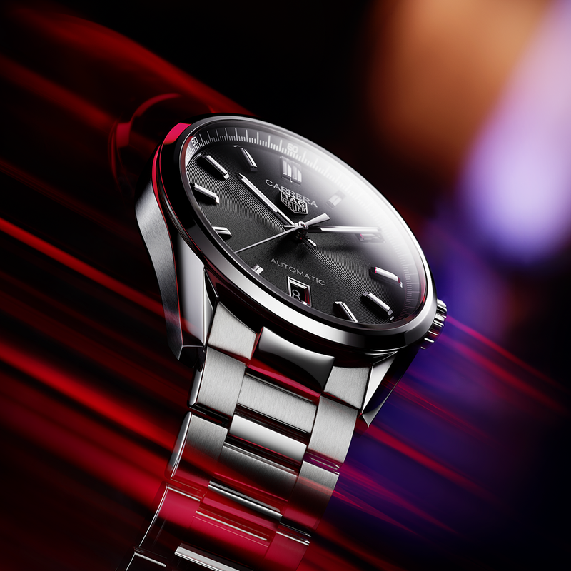 Tag Heuer Carrera Day Date Automatic Black Dial Silver Steel Strap Watch for Men - WBN2010.BA0640 Buy Now By Tag Heuer