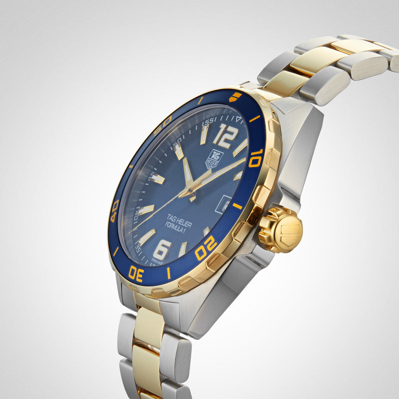 Shop Tag Heuer Formula 1 Analog Blue Dial Two Tone Steel Strap Watch for Men - WAZ1120.BB0879 in USA