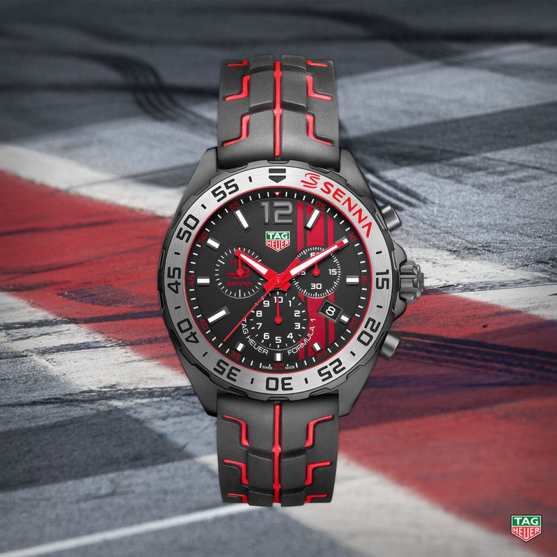 Tag Heuer Formula 1 Ayrton Senna Limited Edition Black Dial Two Tone Rubber Strap Watch for Men - CAZ1019.FT8027 Buy Now By Tag Heuer