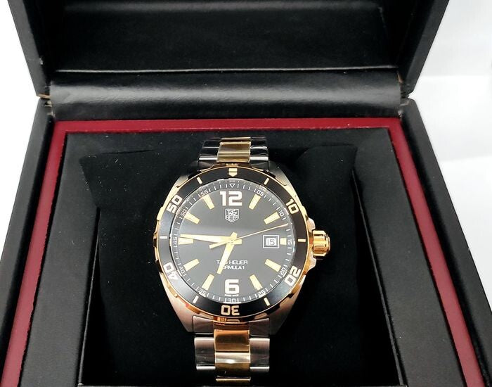 Tag Heuer Formula 1 Quartz Black Dial Two Tone Steel Strap Watch for Men - WAZ1121.BB0879