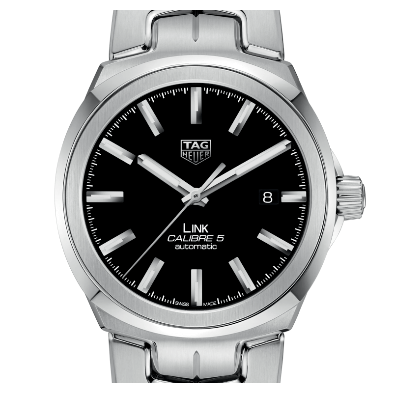 Shop Tag Heuer Link Quartz Black Dial Silver Steel Strap Watch for Women - WBC2110.BA0603 in USA