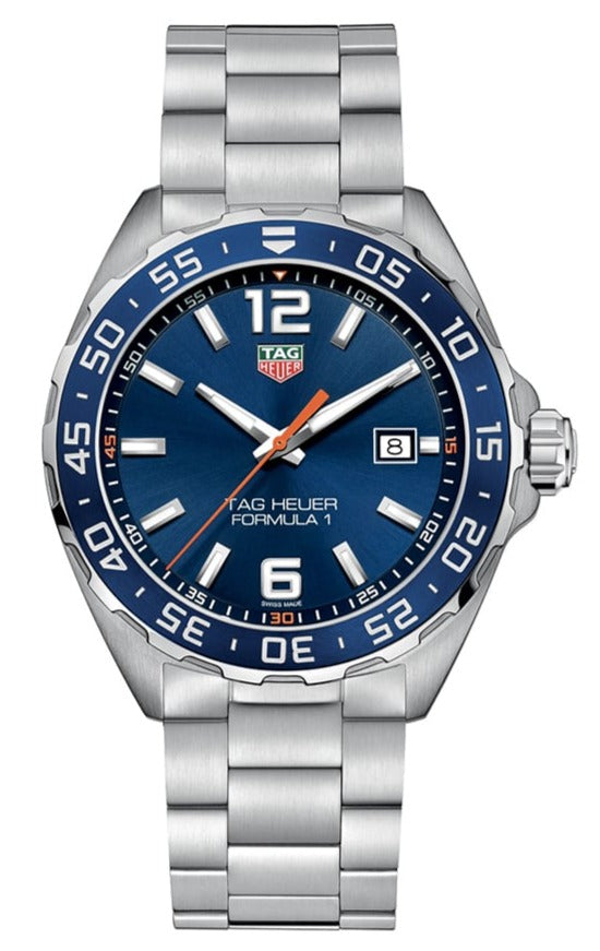 Shop Tag Heuer Formula 1 Quartz Blue Dial Silver Steel Strap Watch for Men - WAZ1010.BA0842 in USA