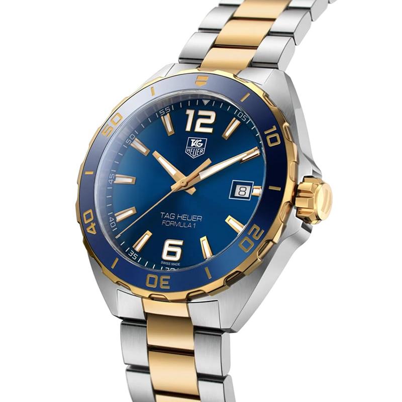 Shop Tag Heuer Formula 1 Analog Blue Dial Two Tone Steel Strap Watch for Men - WAZ1120.BB0879 in USA