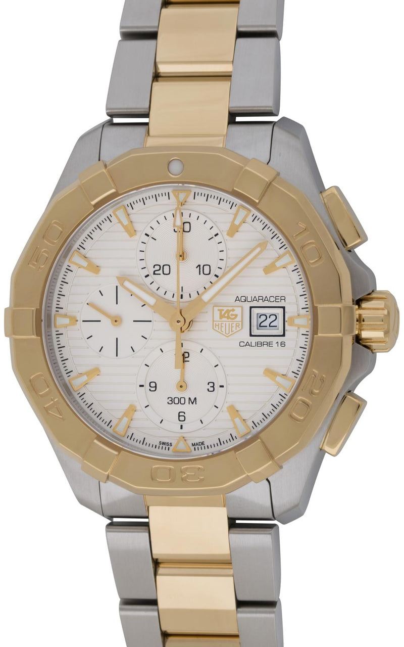 Tag Heuer Aquaracer Caliber 16 Automatic White Dial Two Tone Steel Strap Watch for Men - CAY2121.BB0923 Buy Now By Tag Heuer