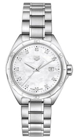 Shop Tag Heuer Formula 1 Diamonds Mother Of Pearl White Dial Silver Steel Strap Watch for Women - WBJ1419.BA0664 in USA
