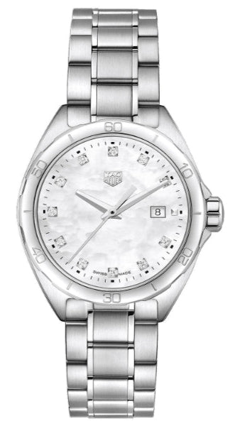 Shop Tag Heuer Formula 1 Diamonds Mother Of Pearl White Dial Silver Steel Strap Watch for Women - WBJ1419.BA0664 in USA